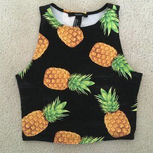 Pineapple print crop top